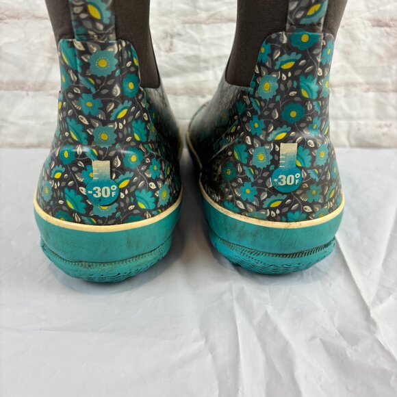 Bogs Girls Youth 3 Blue Sweet Pea Classic Pull-on Rubber Winter Snow Boots - Picture 11 of 12